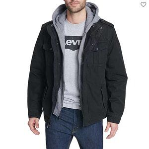 Levi's Hooded Sherpa Lined Hooded Field Jacket, Black